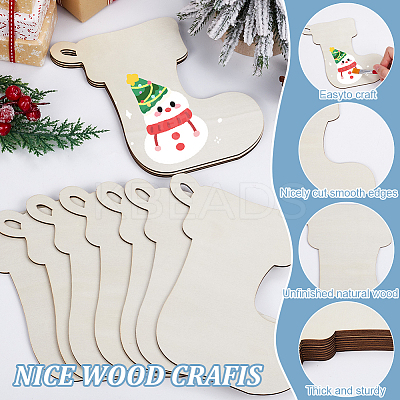 Unfinished 1 Set Wood Pendant Decoration WOOD-SP0001-31K-1