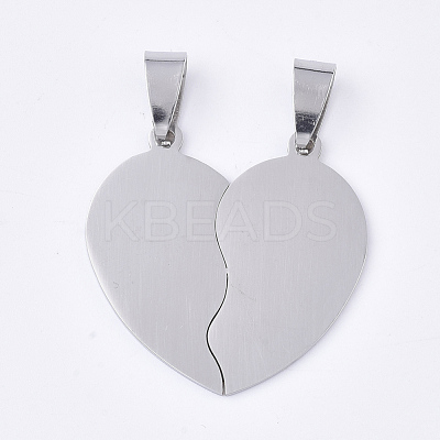 Non-Tarnish 201 Stainless Steel Split Pendants STAS-T048-13-1