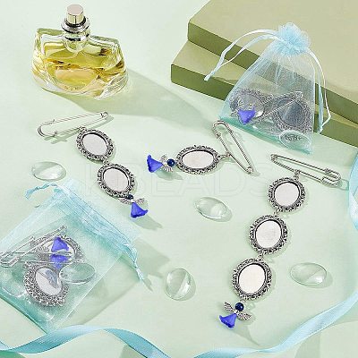 6Pcs 3 Style Photo Charm Alloy Brooches DIY-CA0004-26-1
