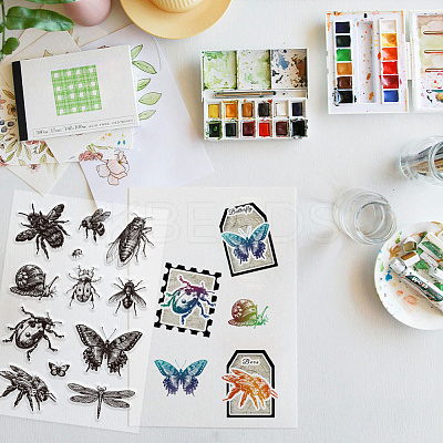 Summer Theme PVC Plastic Clear Stamps DIY-WH0631-0463-1