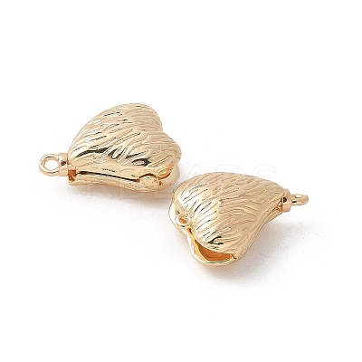 Brass Heart Box Clasps KK-U052-29G-1