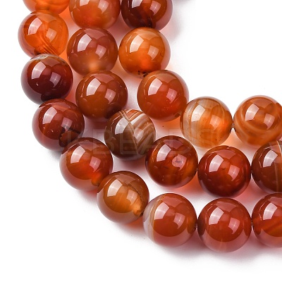 Natural Banded Agate Beads Strands G-H343-D03-12mm-1