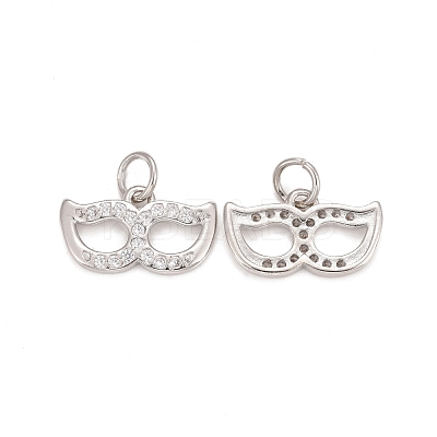 Rack Plating Brass Cubic Zirconia Pendants ZIRC-C031-01P-1