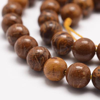 Natural Elephant Skin Jasper/Miriam Stone/Calligraphy Stone Beads Strands G-F512-6mm-1