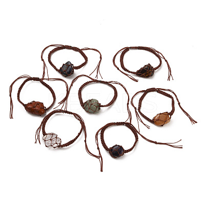 Adjustable Nylon Cord Braided Bead Bracelet Sets BJEW-JB05551-1