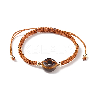 8Pcs 8 Style Natural Mixed Gemstone Donut/Pi Disc Braided Bead Bracelets Set BJEW-JB08967-1