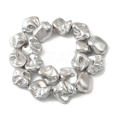 Electroplated Shell Pearl Beads Strands BSHE-A001-01F-1