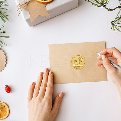 Plastic Self Adhesive Gold Foil Embossed Stickers DIY-WH0575-057-1