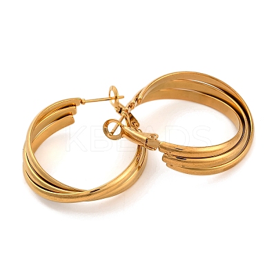 304 Stainless Steel Three Layer Hoop Earrings for Women LS-EJEW-Z057-10G-1