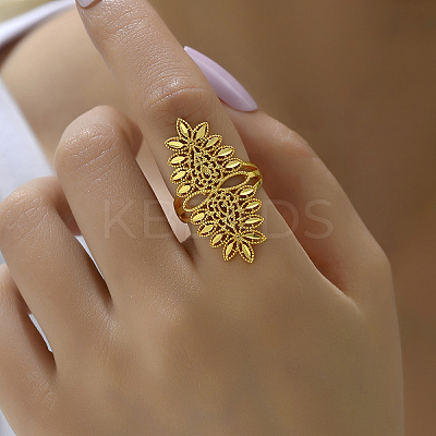 Fashionable European and American Wheat Spike Lucky Ring Hollow Wedding Jewelry. WO7252-1