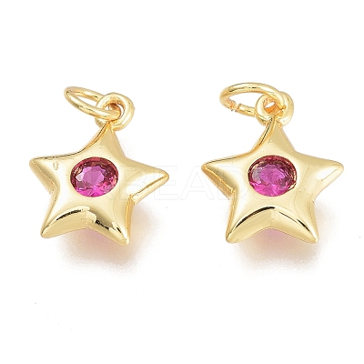 Brass Micro Pave Cubic Zirconia Charms KK-M206-30G-03-1