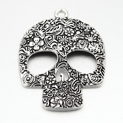Tibetan Style Zinc Alloy Big Pendants TIBEP-R334-119AS-RS-1