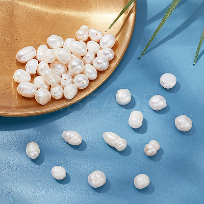 45Pcs 3 Style Natural Cultured Freshwater Pearl Beads PEAR-WR0001-07-1