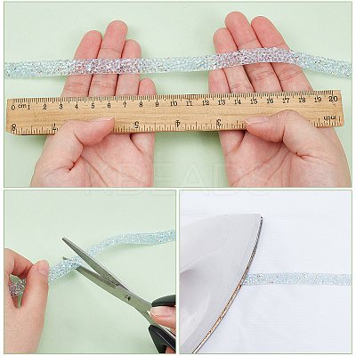 4yards 4 colors AB Color Resin Hotfix Rhinestone Trimming DIY-WR0003-68-1