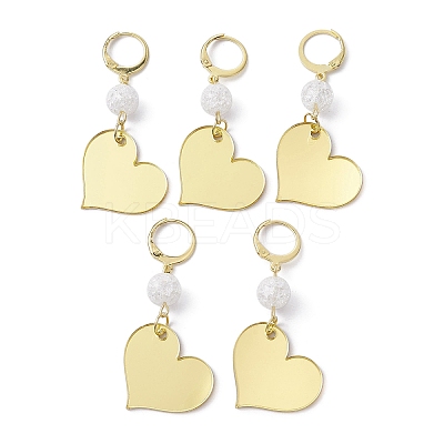 Acrylic Heart Pendant Decoration HJEW-JM01306-1