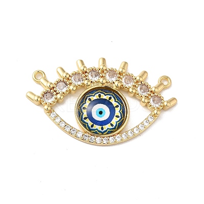Rack Plating Brass Pave Clear Cubic Zirconia & Glass Pendants KK-G504-23G-01-1