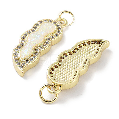 Brass Micro Pave Clear Cubic Zirconia Pendants KK-L213-040G-1