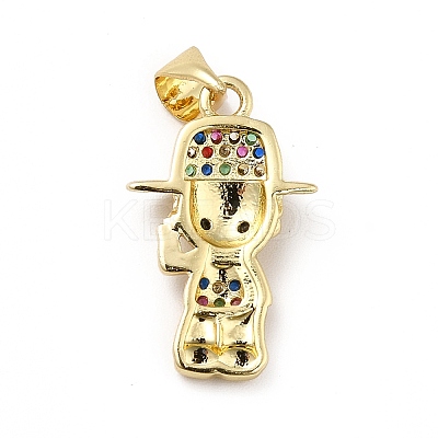 Brass Micro Pave Cubic Zirconia Pendants KK-H433-11B-G-1