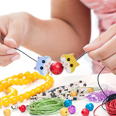 12Pcs 6 Colors Food Grade Eco-Friendly Silicone Focal Beads SIL-HY0001-21-1