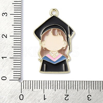 Graduation Theme Alloy Enamel Pendants ENAM-G226-01A-1