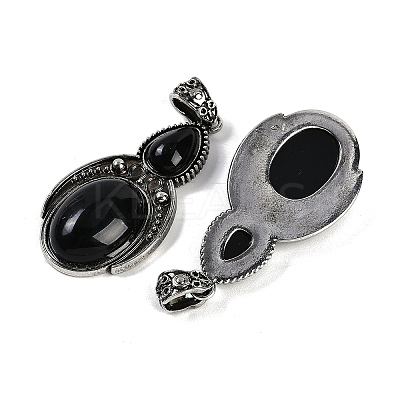 Natural Obsidian Pendants G-I370-08AS-10-1