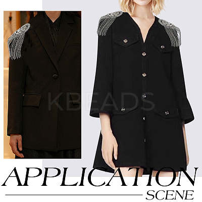 Fashion Iron Chain Tassel Epaulettes AJEW-WH0419-15P-1