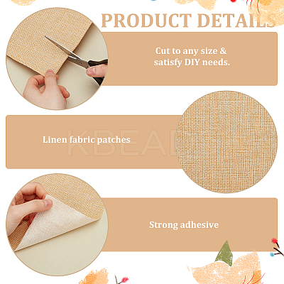 Self Adhesion Imitation Linen Wallpaper Peel AJEW-WH0270-16G-1