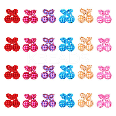 24Pcs 6 Colors Cherry Rhinestone Patches PATC-TA0001-06-1