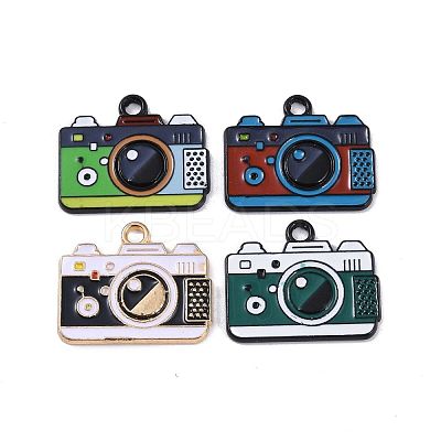 16Pcs 4 Colors Alloy Enamel Pendants ENAM-FP0001-52-1
