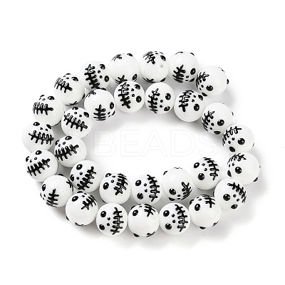 Halloween Themed Baking Paint Glass Beads Strands LAMP-L078-001A-1