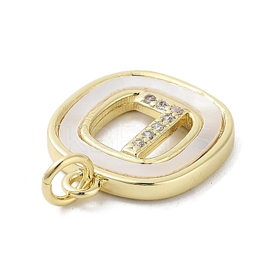 Rack Plating Brass Micro Pave Clear Cubic Zirconia Pendants KK-E102-33G-L-1
