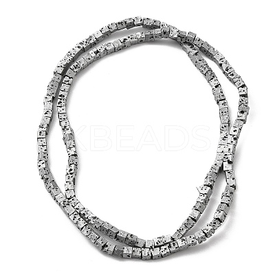 Electroplated Natural Lava Rock Beads Strands G-Q1009-B01-02E-1