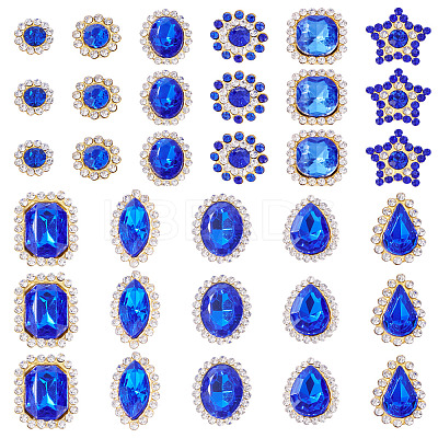 100Pcs Teardrop/Heart/Star Sew on Rhinestones GACR-TA0001-07D-1