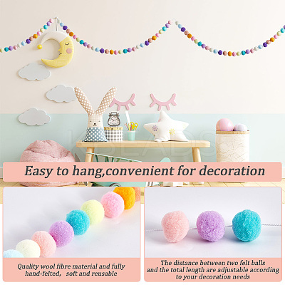 Cotton Christmas Pompom Ball String Ornaments AJEW-WH20020-101C-1