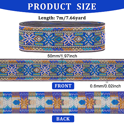 Ethnic Style Embroidery Polyester Ribbons OCOR-WH0079-40A-1