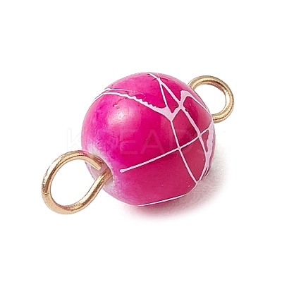 Spray Painted Drawbench Acrylic Round Connector Charms PALLOY-JF03327-1