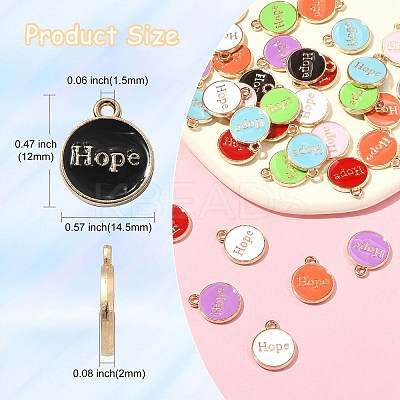 40Pcs 8 Colors Alloy Enamel Pendants ENAM-CJ0004-64-1