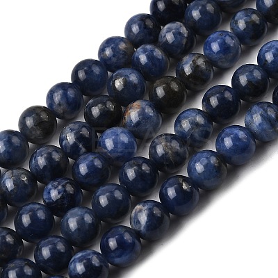 Natural Sodalite Beads Strands G-P582-8mm-02-1