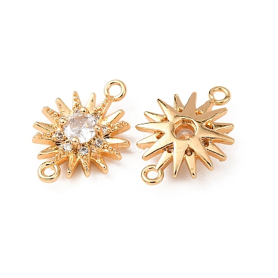 Brass Pave Cubic Zirconia Links KK-T082-11G-05-1