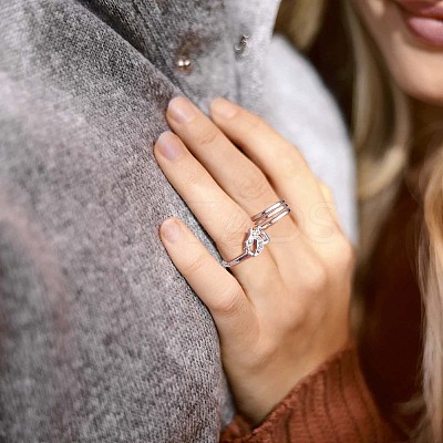 15Pcs 15 Style Crystal Rhinestone Teardrop & Horse Eye & Leaf Finger Rings JR938A-1