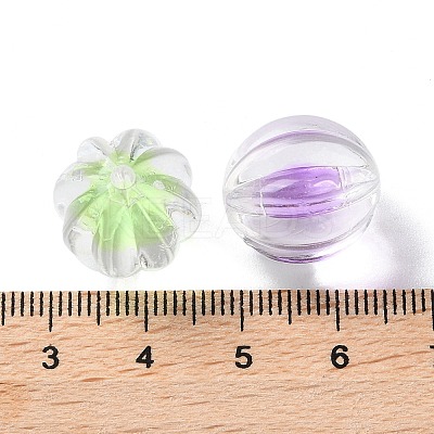 UV Plating Iridescent Transparent Acrylic Bead in Bead OACR-H112-08B-1