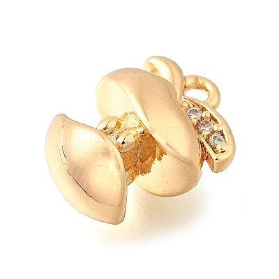 Brass Micro Pave Cubic Zirconia Charms KK-C096-06G-1