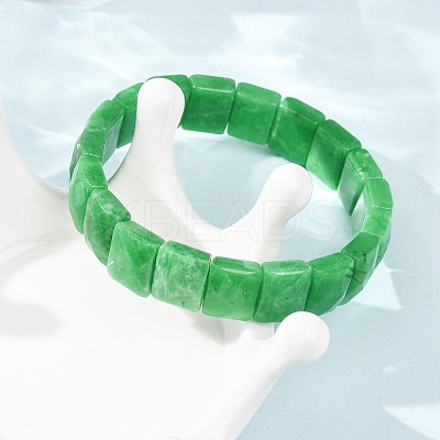 Dyed Natural White Jade Beaded Stretch Bracelets for Unisex G-K303-02P-03-1