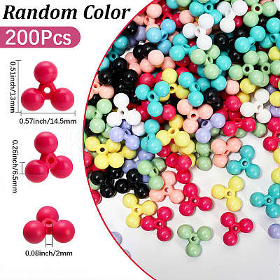 200Pcs Opaque Acrylic Beads MACR-SC0002-41-1