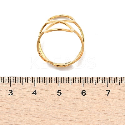 Hollow Number 8 304 Stainless Steel Open Cuff Rings for Women RJEW-Q007-04G-1