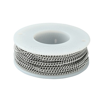 Tarnish Resistant 304 Stainless Steel Curb Chain Twist Link Chains CHS-K001-18-2.2mm-1