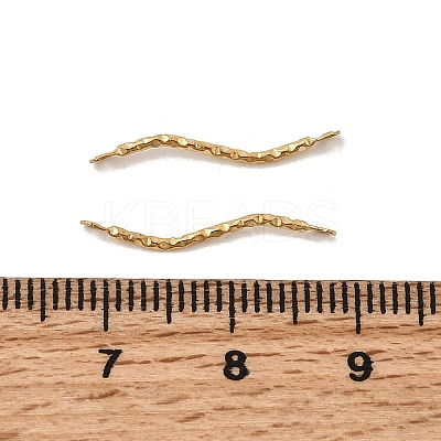 304 Stainless Steel Wavy Textured Bar Links Connector Charms STAS-A134-01K-G-1