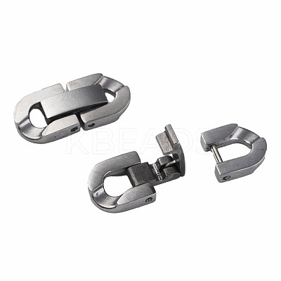 Non-Tarnish 304 Stainless Steel Fold Over Clasps STAS-N087-48B-01P-1