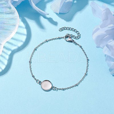 Tarnish Resistant 304 Stainless Steel Satellite Chain Bracelet Makings X-BJEW-JB10587-01-1
