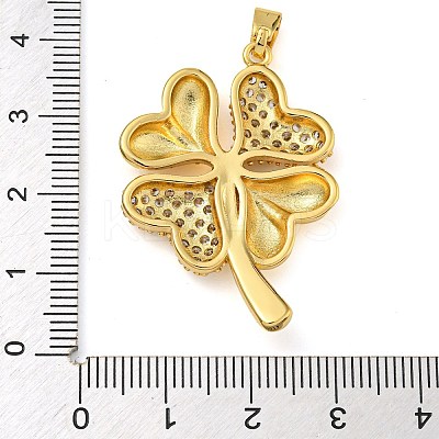 Rack Plating Brass Micro Pave Clear Cubic Zirconia Pendants KK-Z063-32G-1
